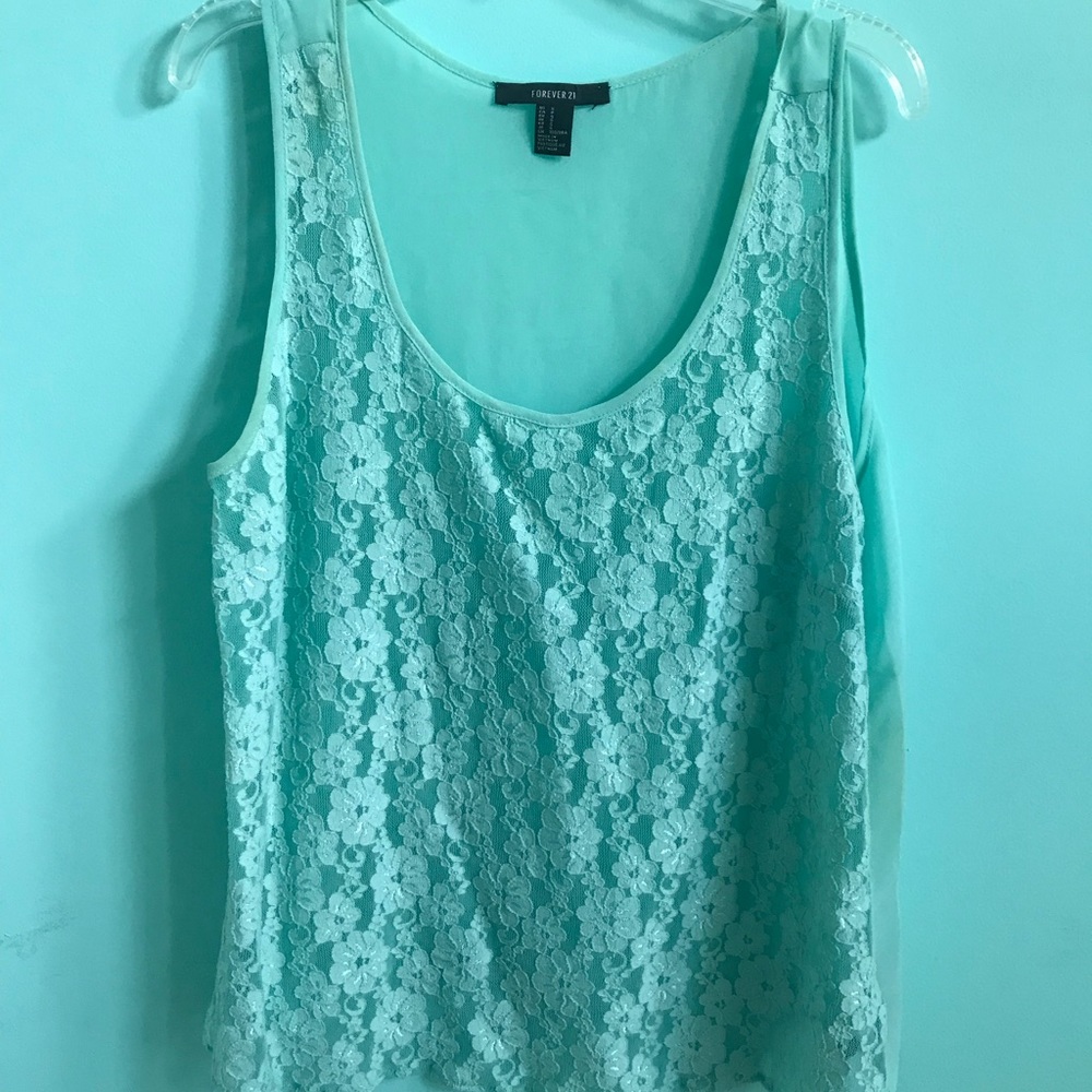 teal tank top